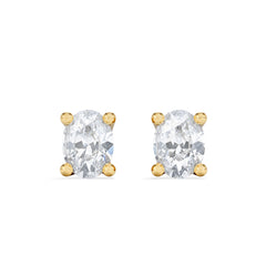 Naomi Oval Cut Lab Diamond Stud Earrings 0.30ct H/SI in 18k Gold Vermeil