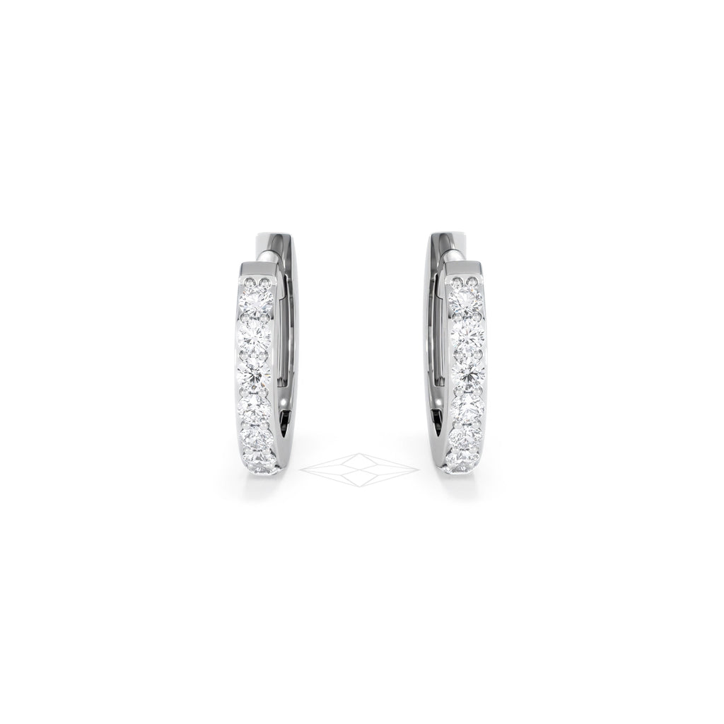 Row Huggie Lab Diamond Earrings 0.18ct in 925 Silver