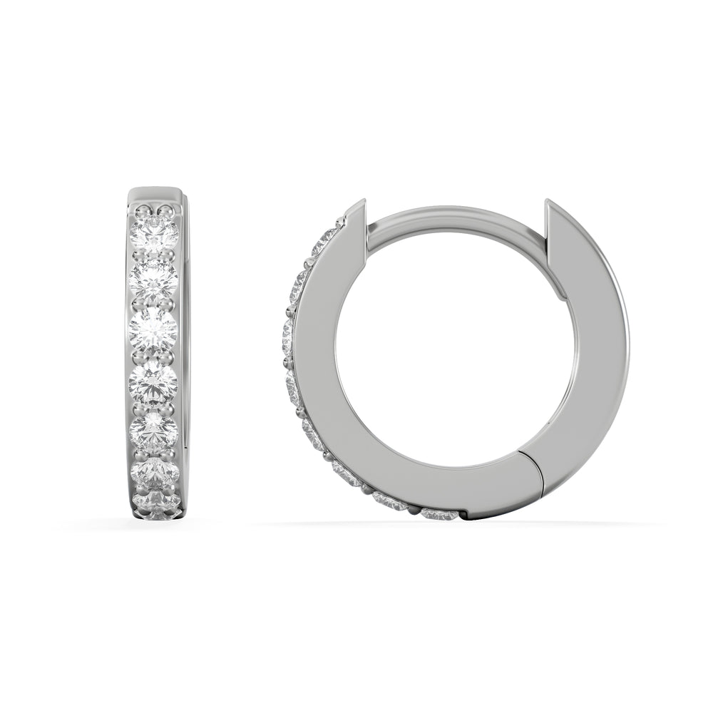 Row Huggie Lab Diamond Earrings 0.18ct in 925 Silver