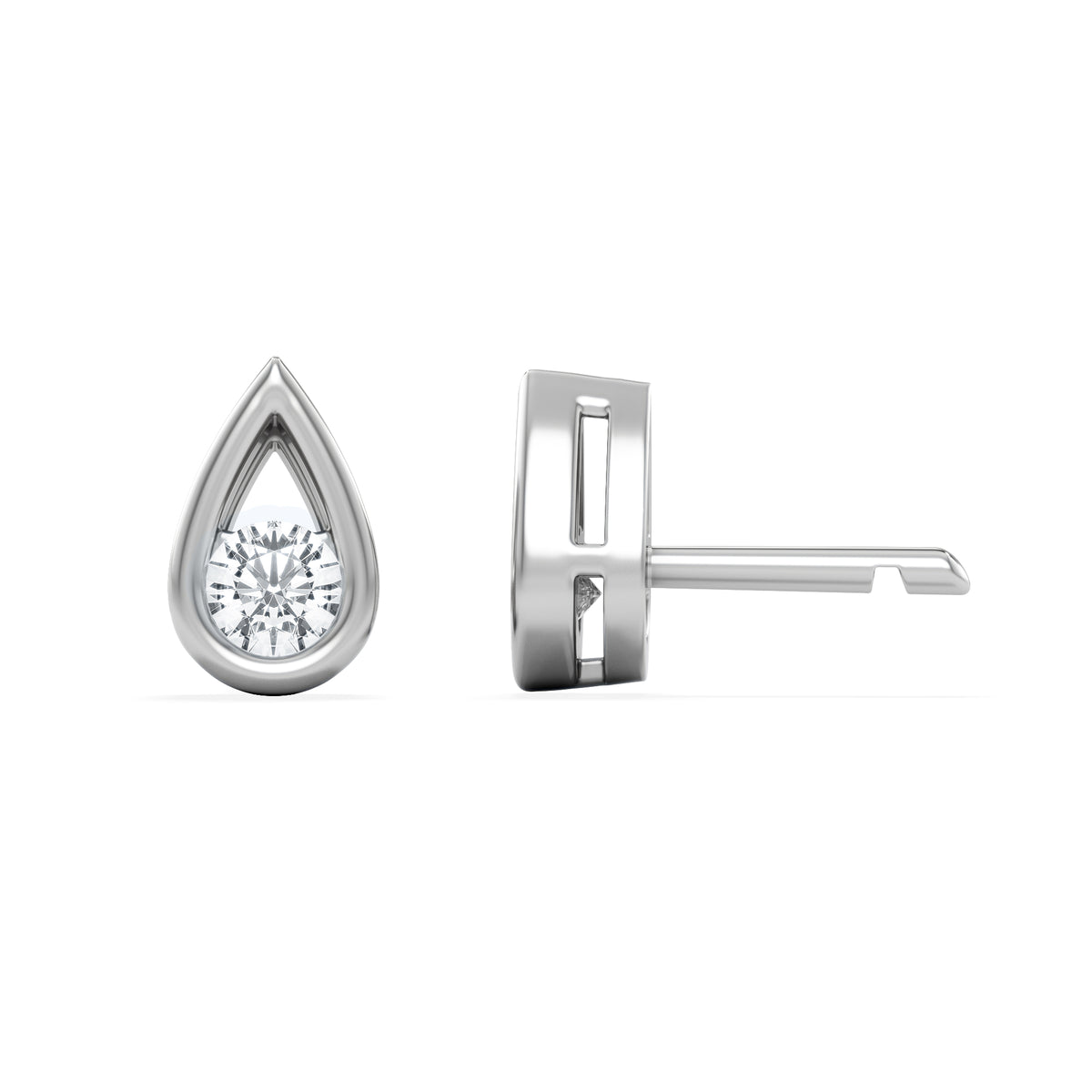 Teardrop 0.21ct Round Cut Lab Grown Stud Earrings in Sterling Silver