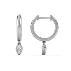 Lab Diamond 0.15ct Marquise Drop Huggies in 925 Silver