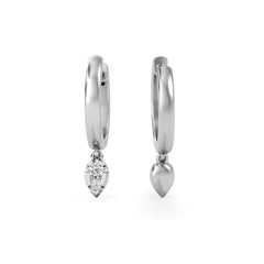 Lab Diamond 0.15ct Marquise Drop Huggies in 925 Silver