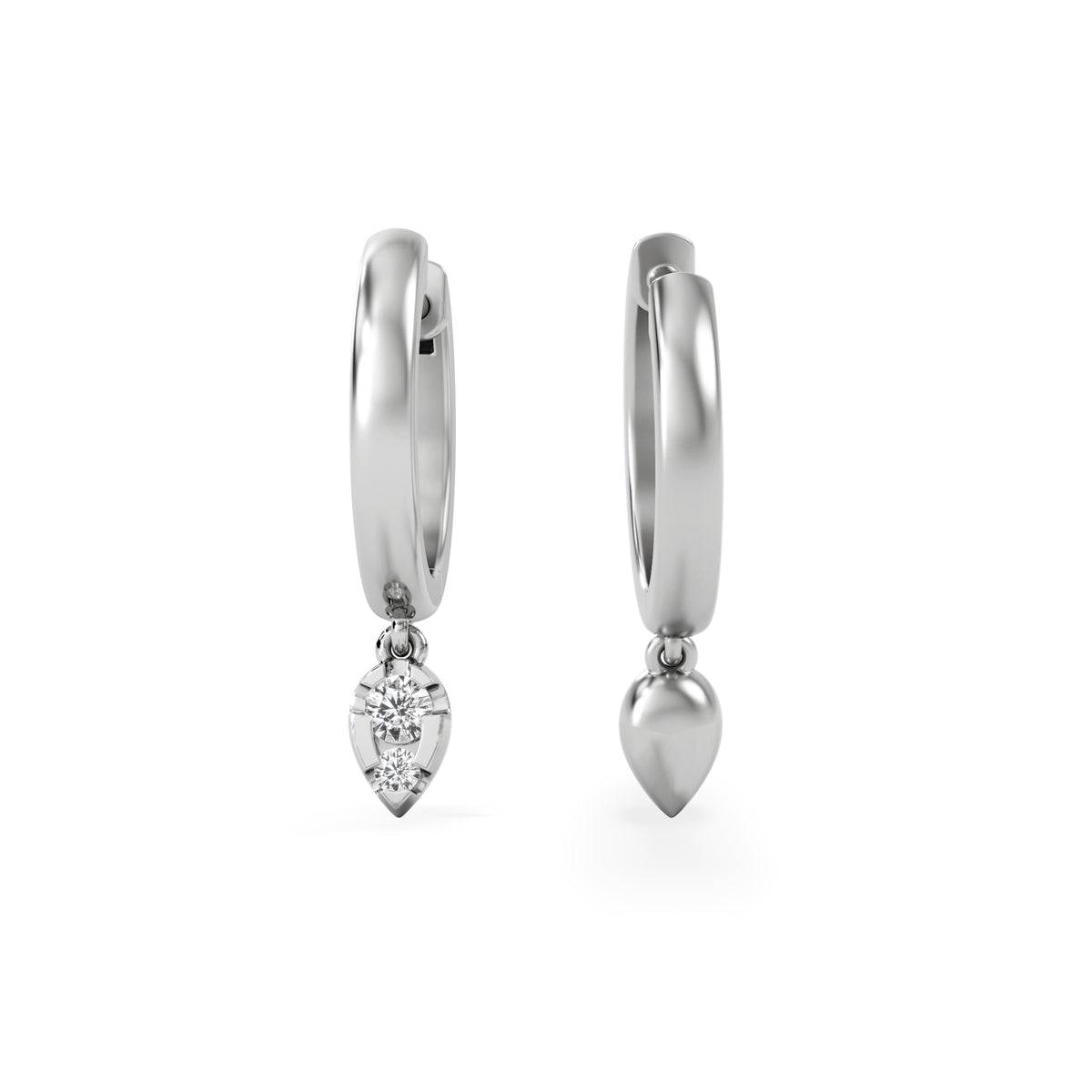 Lab Diamond 0.15ct Marquise Drop Huggies in 925 Silver