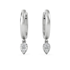 Lab Diamond 0.15ct Marquise Drop Huggies in 925 Silver