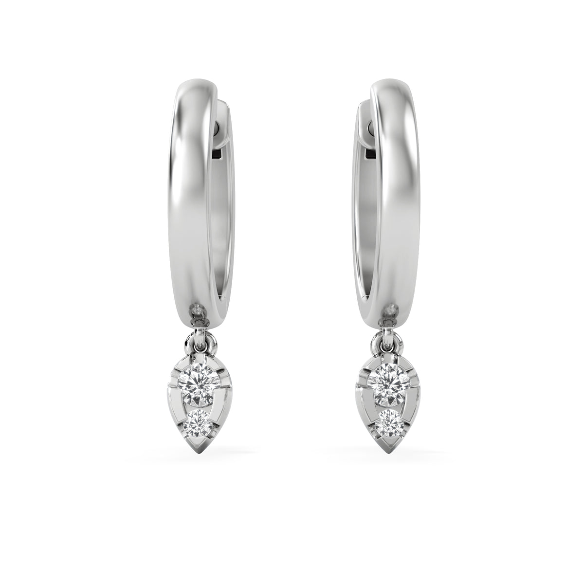 Lab Diamond 0.15ct Marquise Drop Huggies in 925 Silver