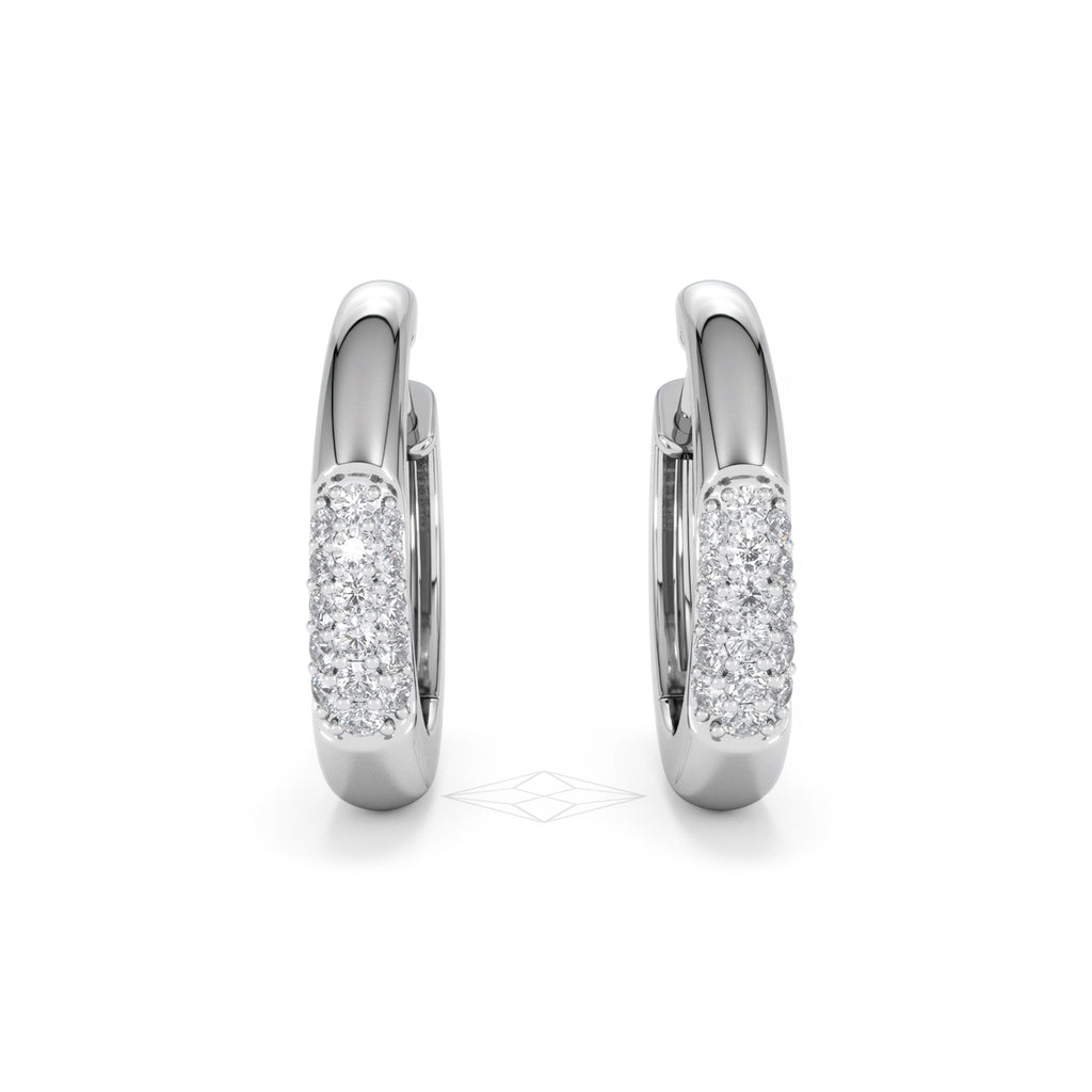 Mini Pavé Huggies Lab Diamond Earrings 0.25ct in 925 Silver