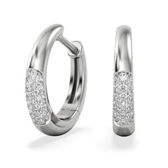 Short Micro Pavé Huggies Lab Diamond Earrings 0.25ct in 925 Silver