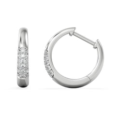Short Micro Pavé Huggies Lab Diamond Earrings 0.25ct in 925 Silver