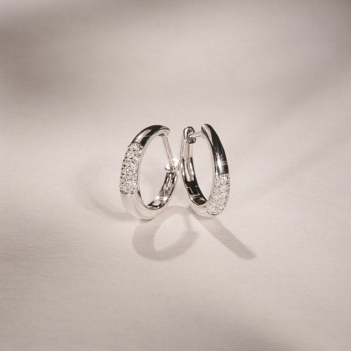 Short Micro Pavé Huggies Lab Diamond Earrings 0.25ct in 925 Silver