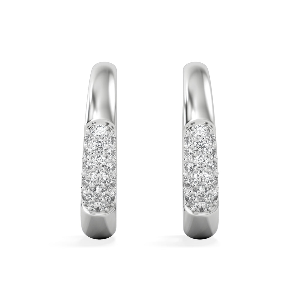 Short Micro Pavé Huggies Lab Diamond Earrings 0.25ct in 925 Silver