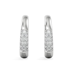 Short Micro Pavé Huggies Lab Diamond Earrings 0.25ct in 925 Silver