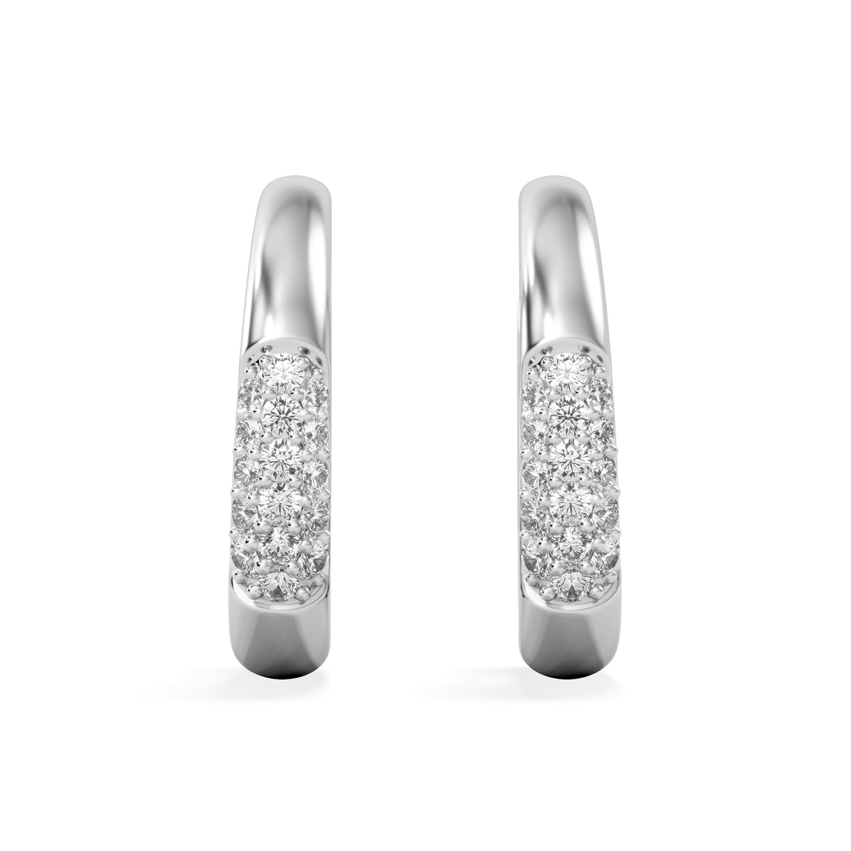 Short Micro Pavé Huggies Lab Diamond Earrings 0.25ct in 925 Silver