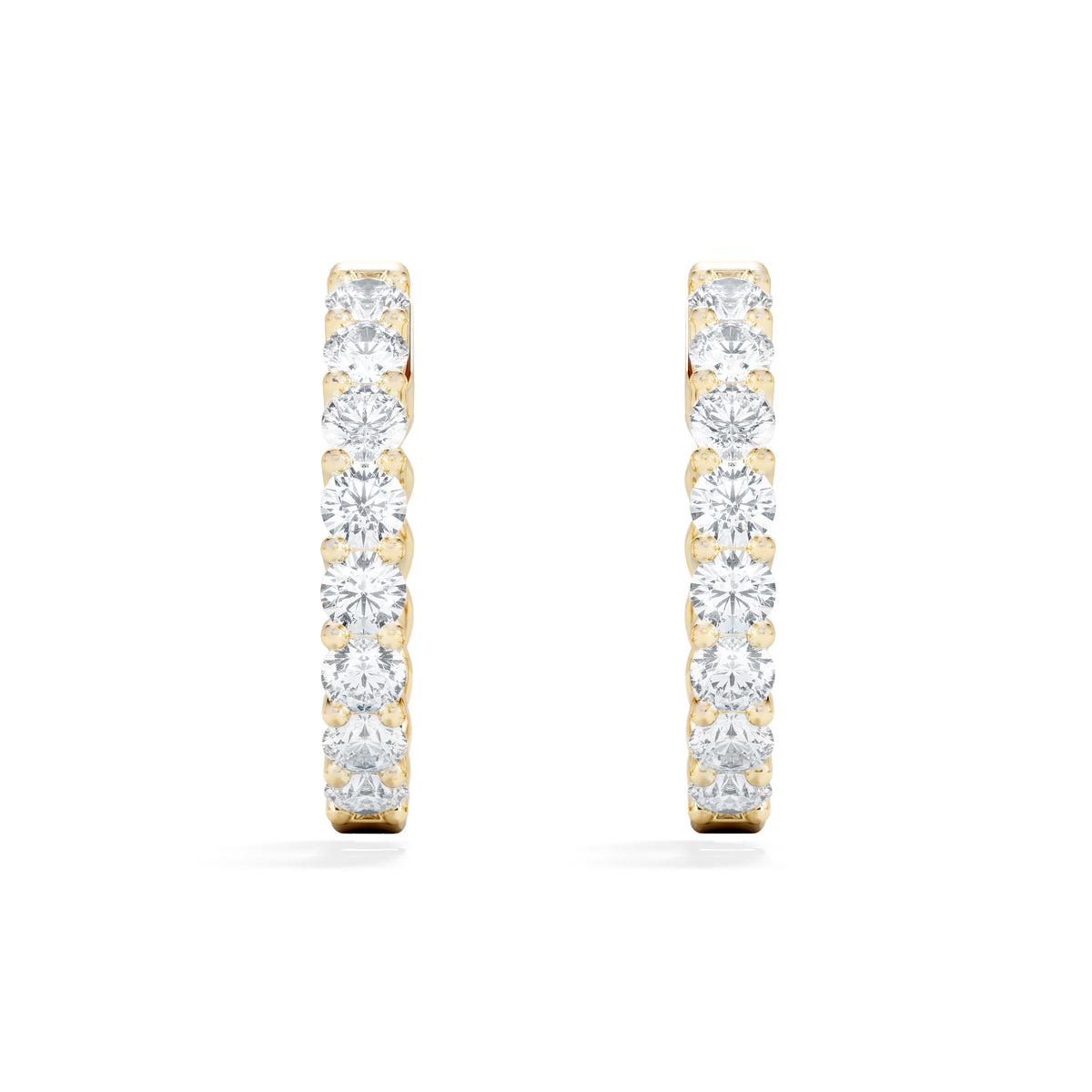 Braided 1.00ct Round Cut Lab Diamond Hoop Earrings in 9K Yellow Gold