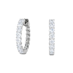 Braided 1.00ct Round Cut Lab Diamond Hoop Earrings in 9K White Gold
