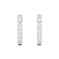 Braided 1.00ct Round Cut Lab Diamond Hoop Earrings in 9K White Gold