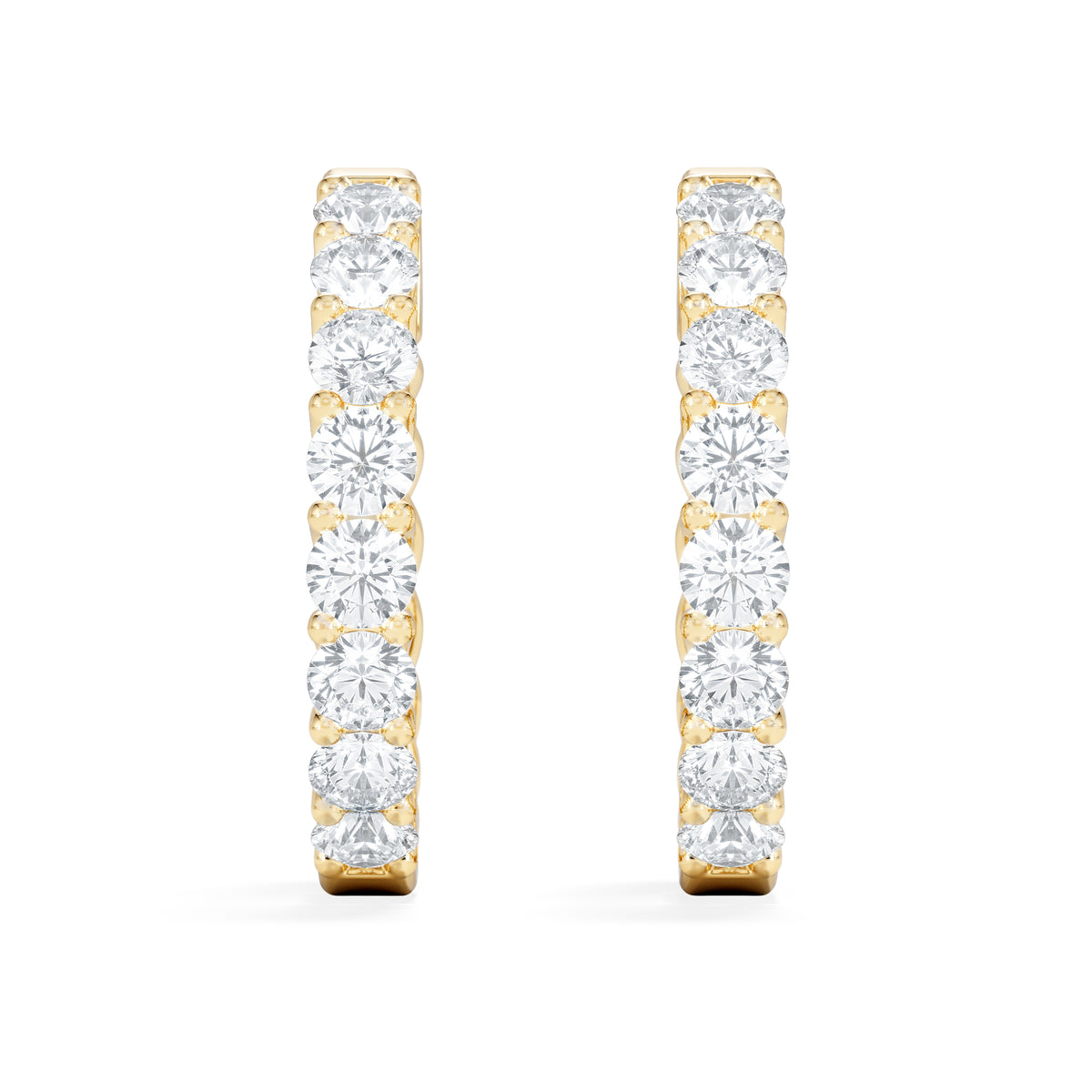 Braided 2.00ct Round Cut Lab Diamond Hoop Earrings in 9K Yellow Gold