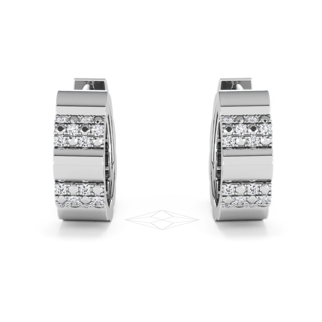 Contour 0.18ct Lab Diamond Huggie Earrings in Sterling Silver