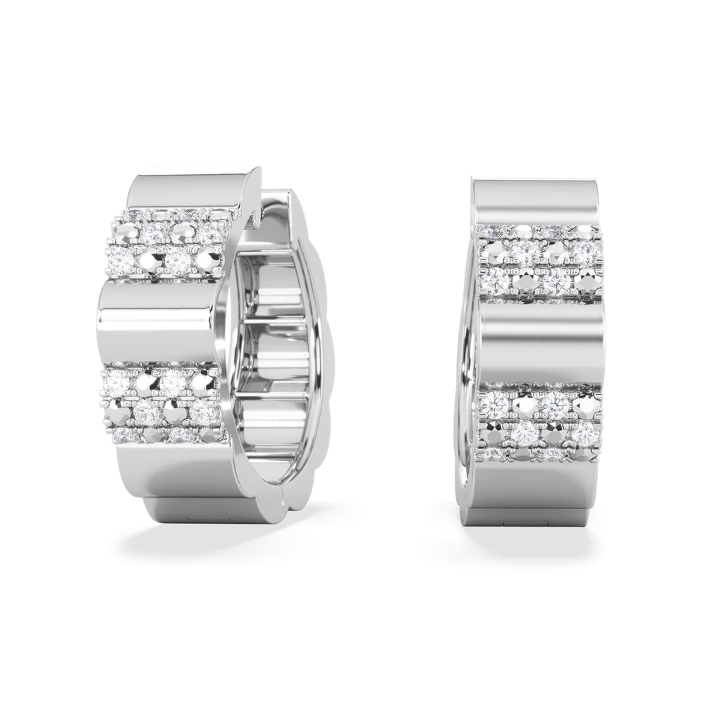 Contour 0.18ct Lab Diamond Huggie Earrings in Sterling Silver