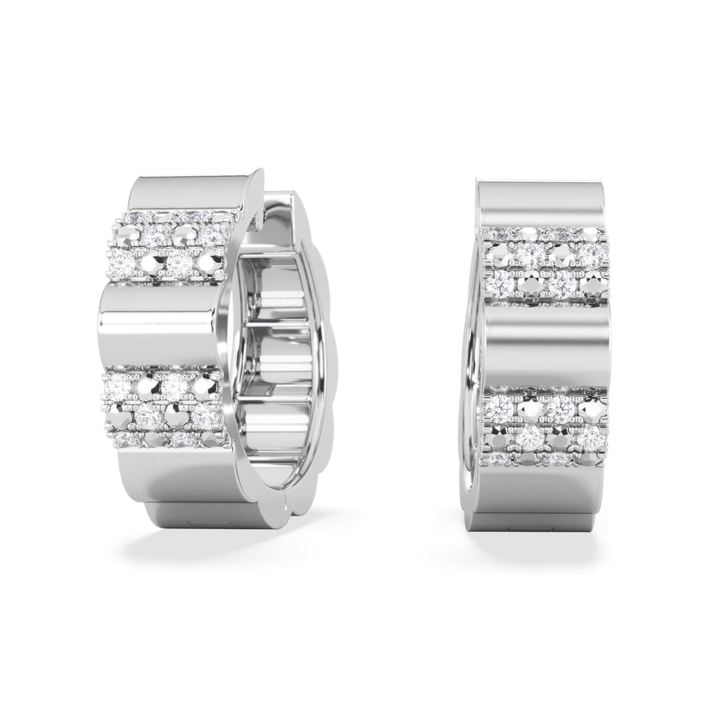 Contour 0.18ct Lab Diamond Huggie Earrings in Sterling Silver