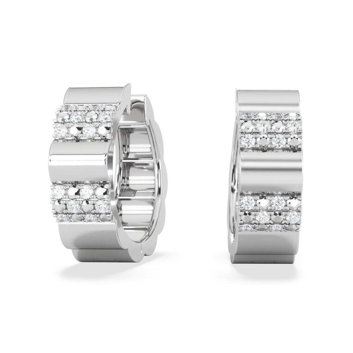 Contour 0.18ct Lab Diamond Huggie Earrings in Sterling Silver