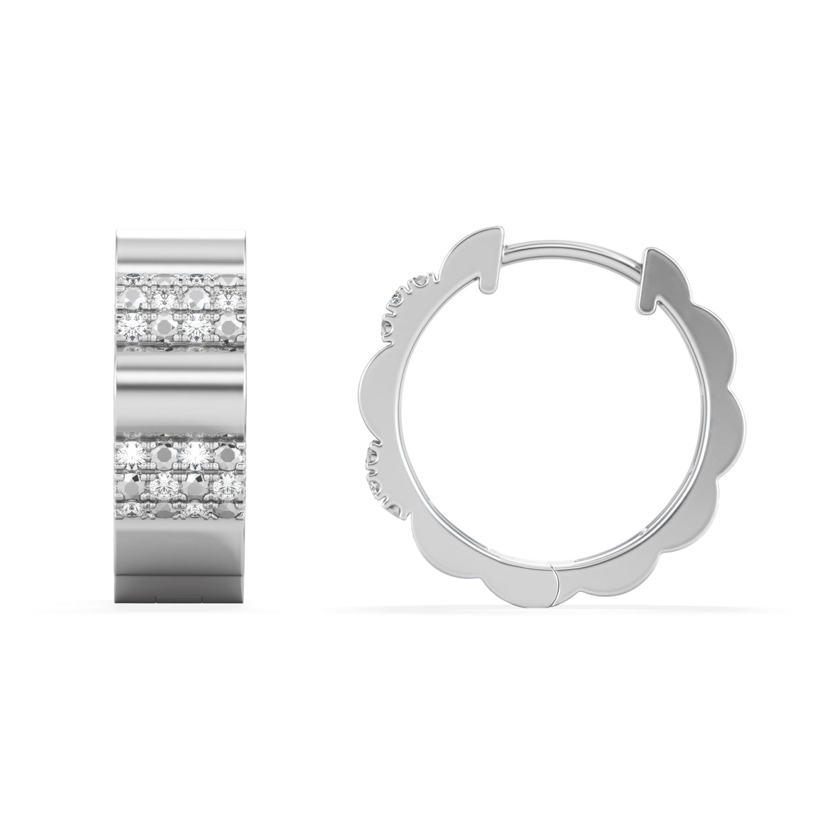 Contour 0.18ct Lab Diamond Huggie Earrings in Sterling Silver