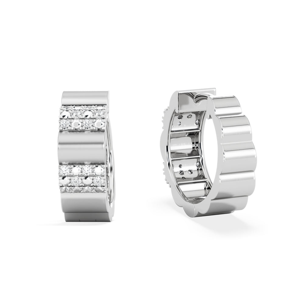 Contour 0.18ct Lab Diamond Huggie Earrings in Sterling Silver
