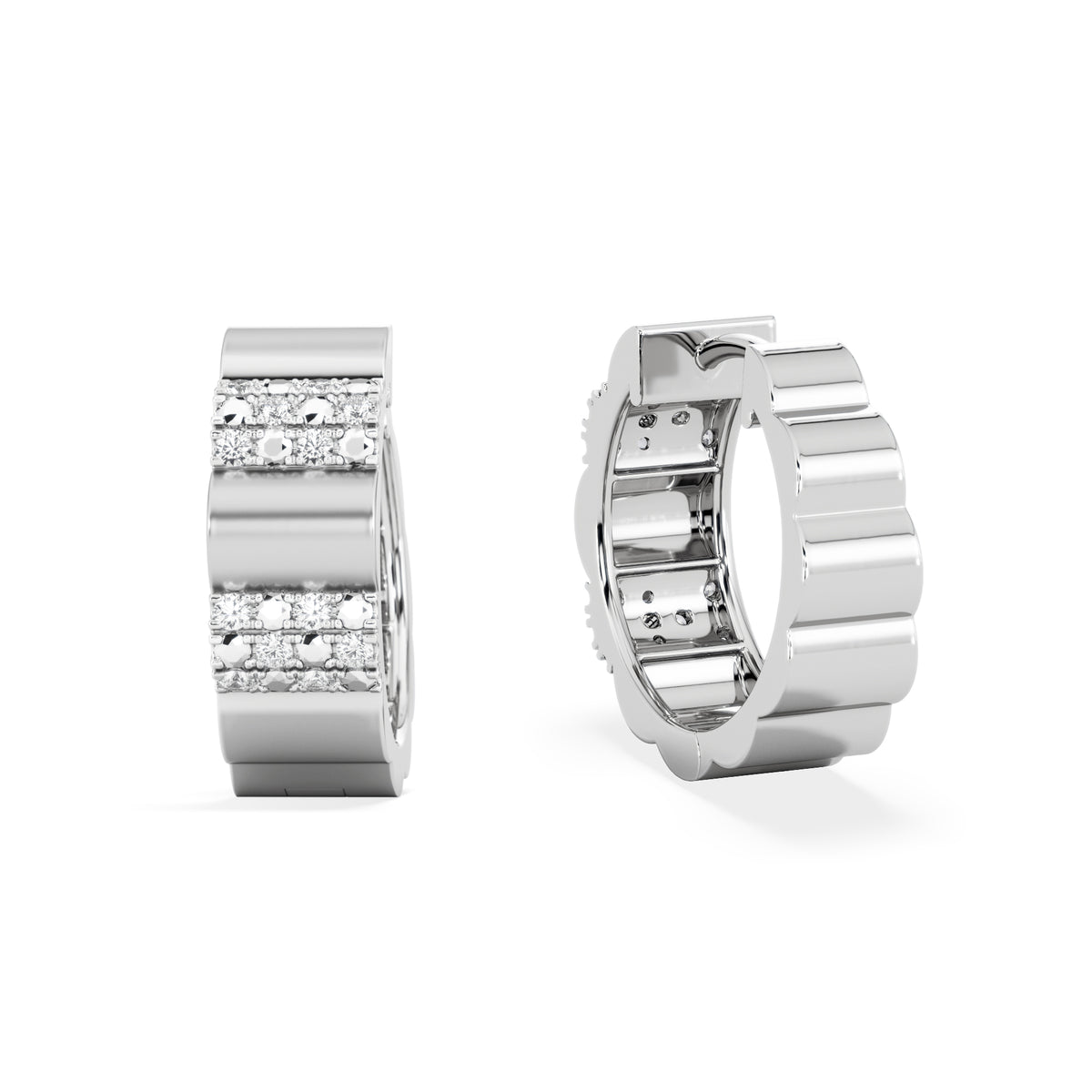 Contour 0.18ct Lab Diamond Huggie Earrings in Sterling Silver