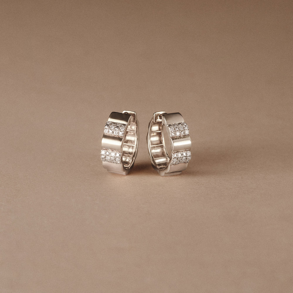 Contour 0.18ct Lab Diamond Huggie Earrings in Sterling Silver