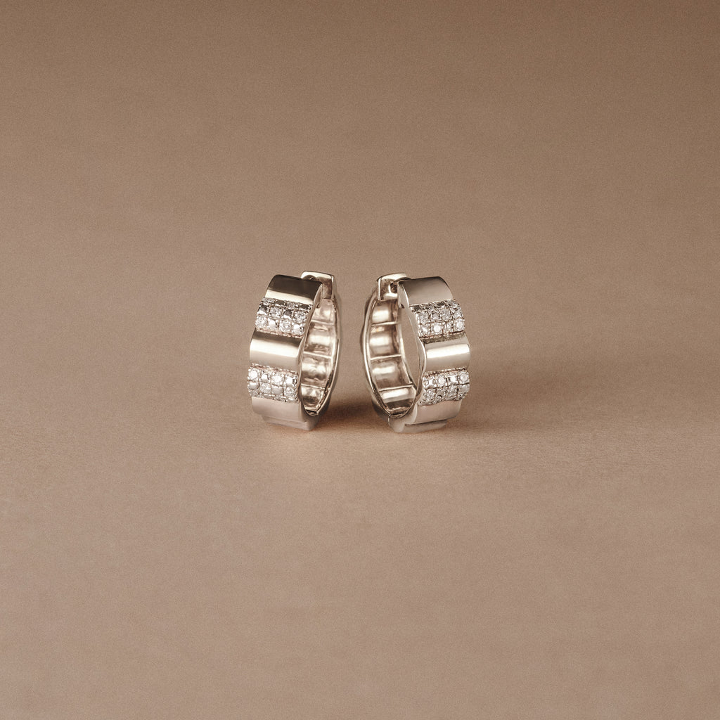 Contour 0.18ct Lab Diamond Huggie Earrings in Sterling Silver