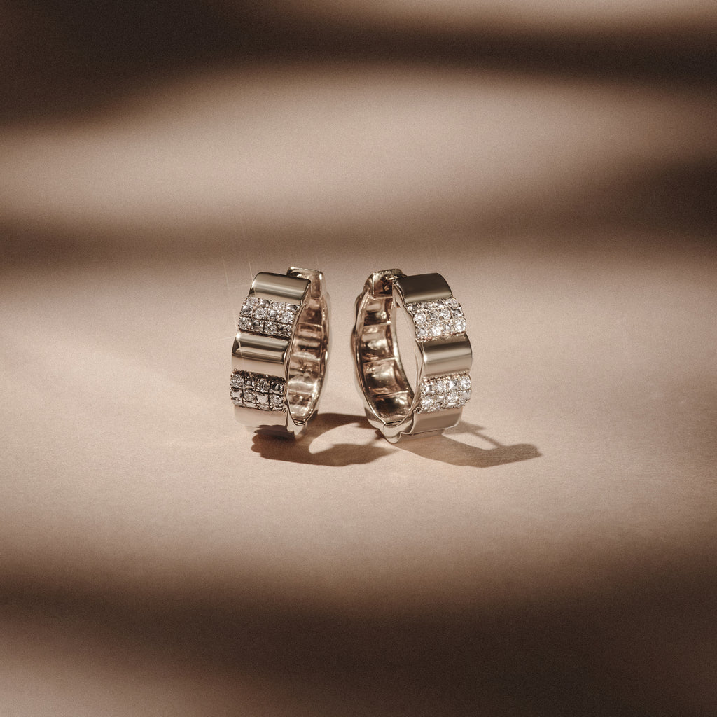 Contour 0.18ct Lab Diamond Huggie Earrings in Sterling Silver