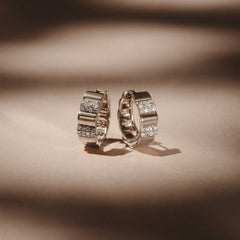 Contour 0.18ct Lab Diamond Huggie Earrings in Sterling Silver