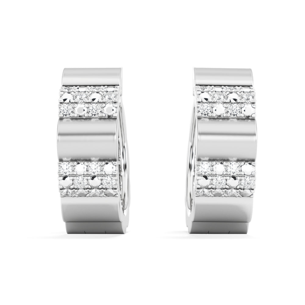 Contour 0.18ct Lab Diamond Huggie Earrings in Sterling Silver