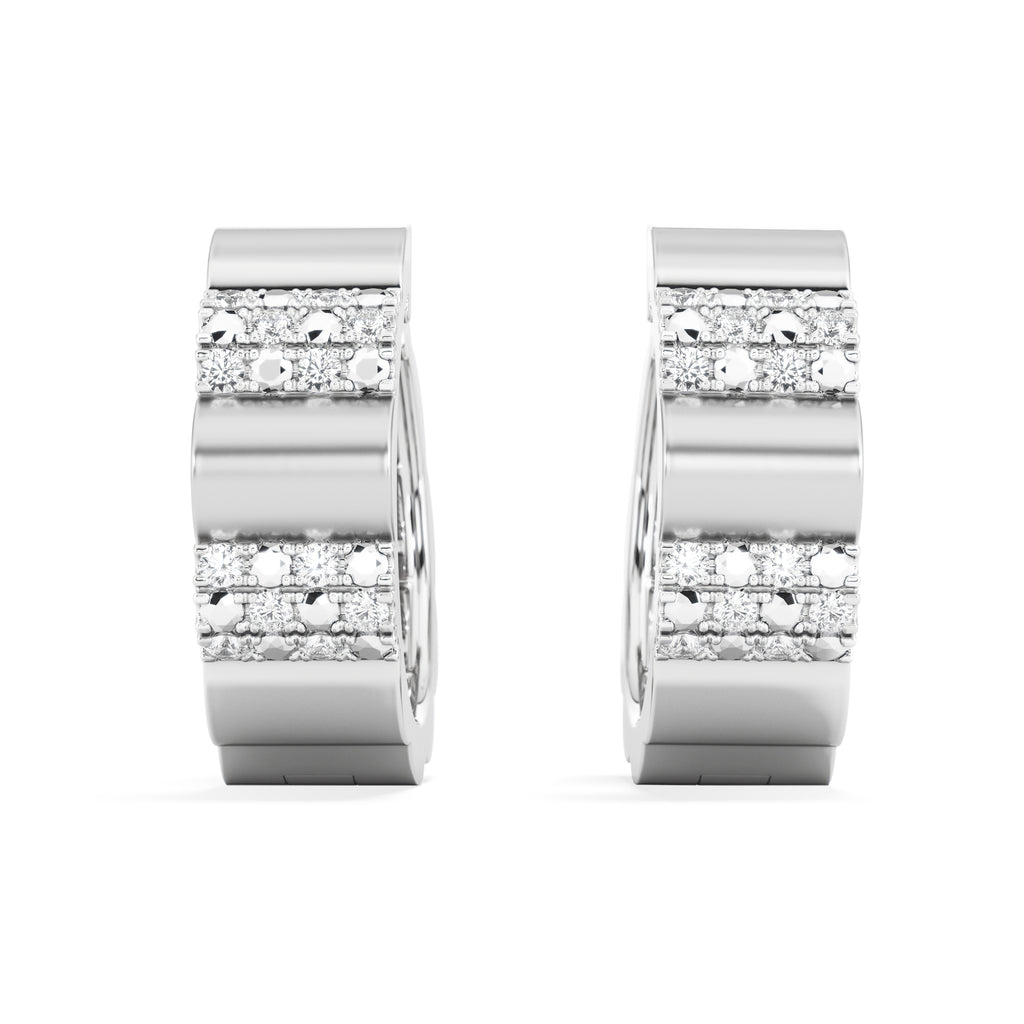 Contour 0.18ct Lab Diamond Huggie Earrings in Sterling Silver