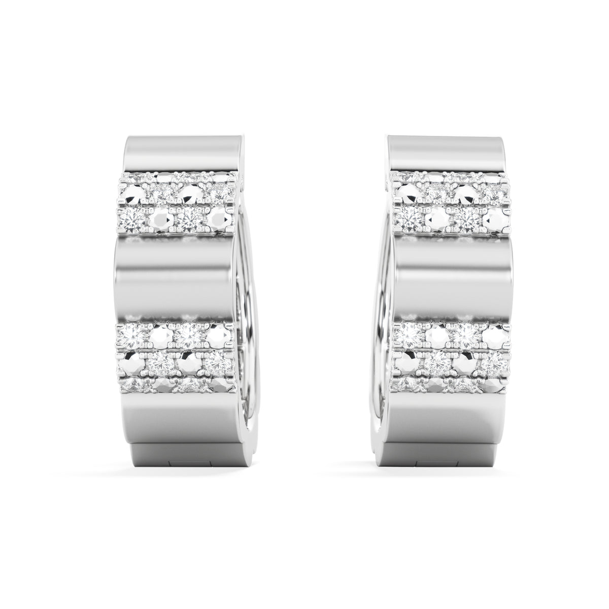 Contour 0.18ct Lab Diamond Huggie Earrings in Sterling Silver