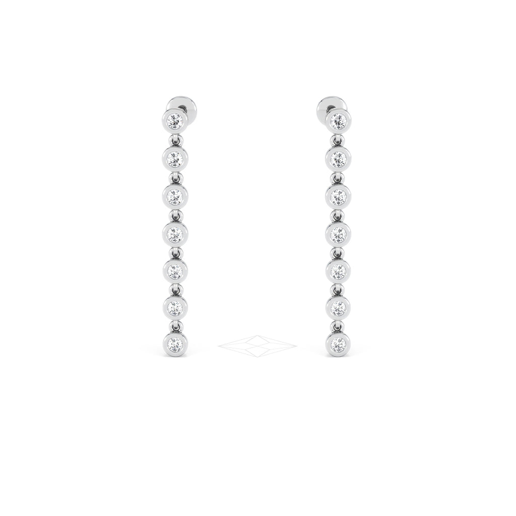 Solis 0.40ct Round Cut Lab Diamond Drop Earrings in Sterling Silver