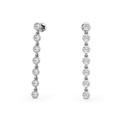 Solis 0.40ct Round Cut Lab Diamond Drop Earrings in Sterling Silver
