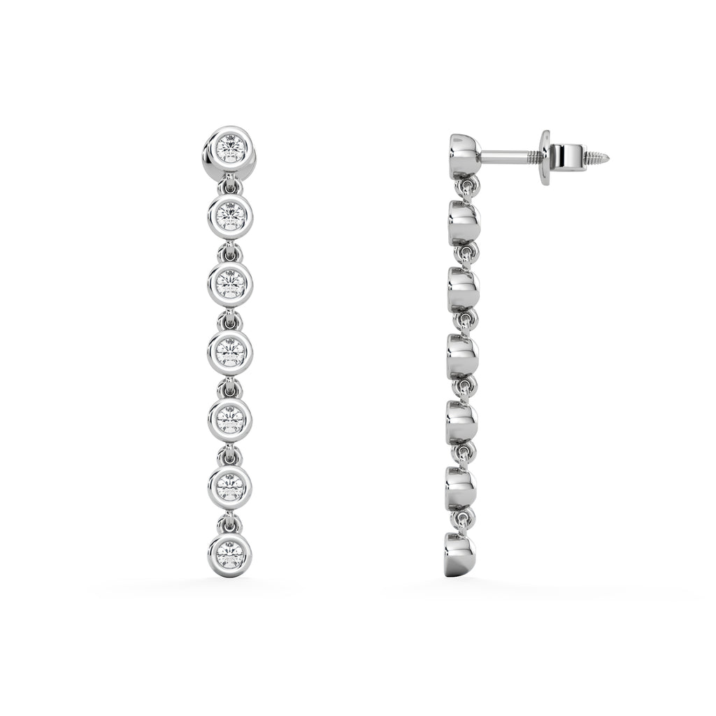 Solis 0.40ct Round Cut Lab Diamond Drop Earrings in Sterling Silver