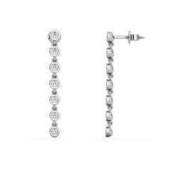 Solis 0.40ct Round Cut Lab Diamond Drop Earrings in Sterling Silver