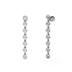 Solis 0.40ct Round Cut Lab Diamond Drop Earrings in Sterling Silver