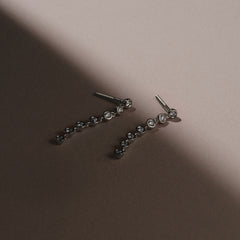 Solis 0.40ct Round Cut Lab Diamond Drop Earrings in Sterling Silver