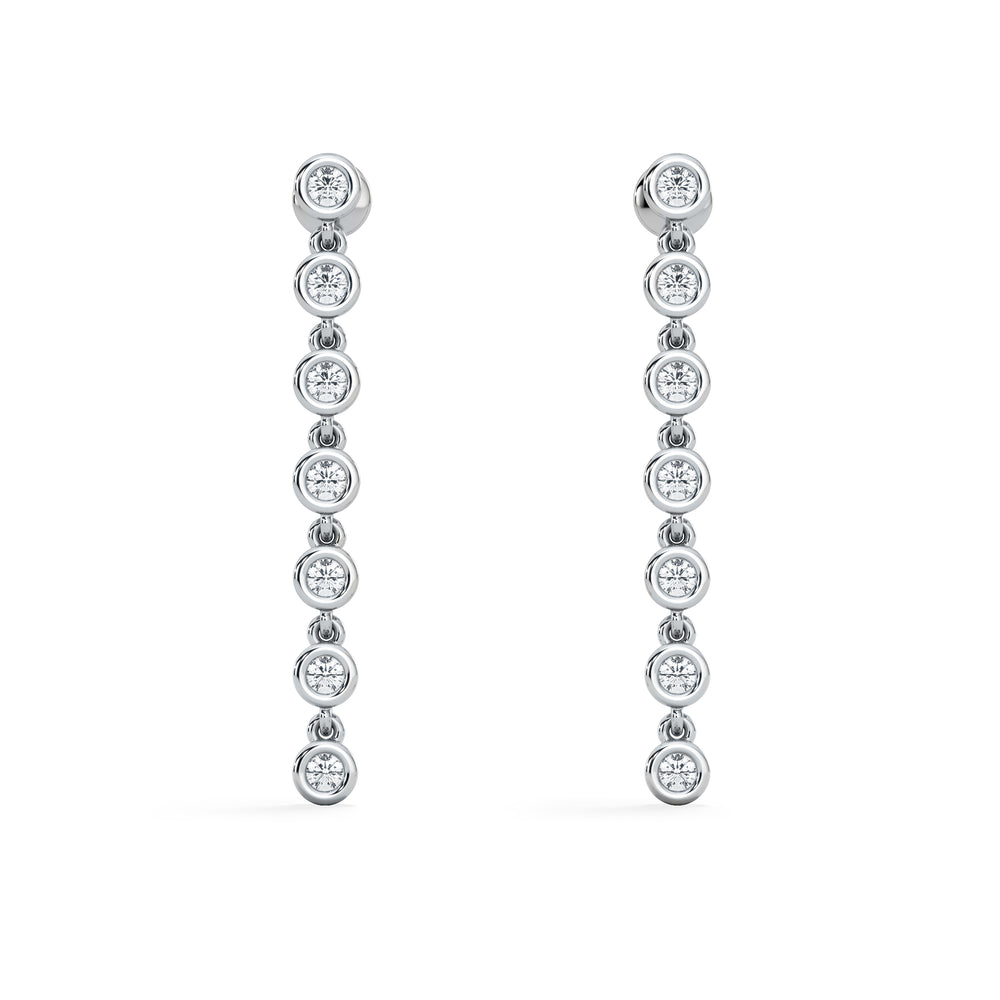 Solis 0.40ct Round Cut Lab Diamond Drop Earrings in Sterling Silver