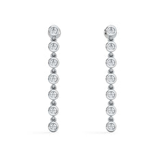 Solis 0.40ct Round Cut Lab Diamond Drop Earrings in Sterling Silver