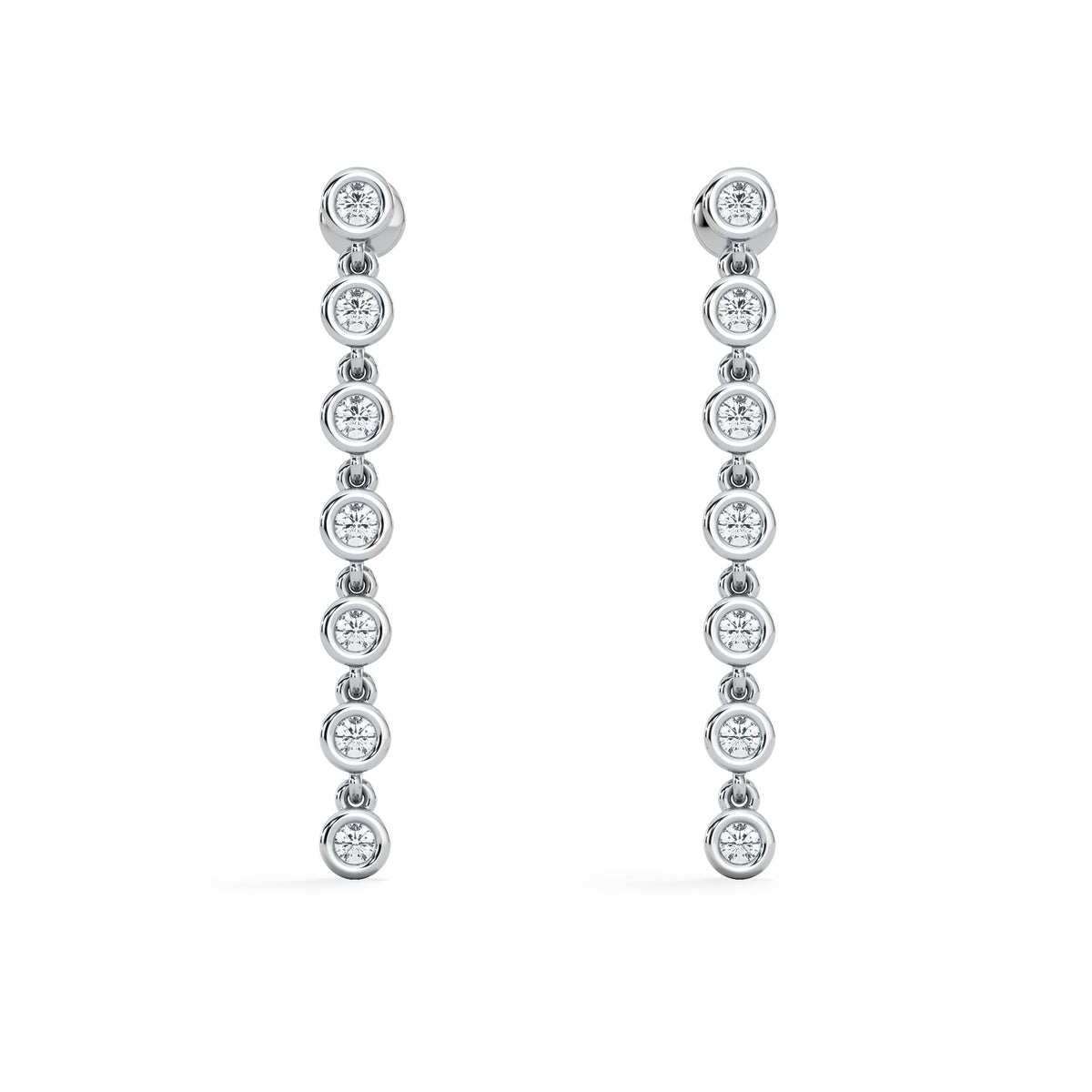 Solis 0.40ct Round Cut Lab Diamond Drop Earrings in Sterling Silver
