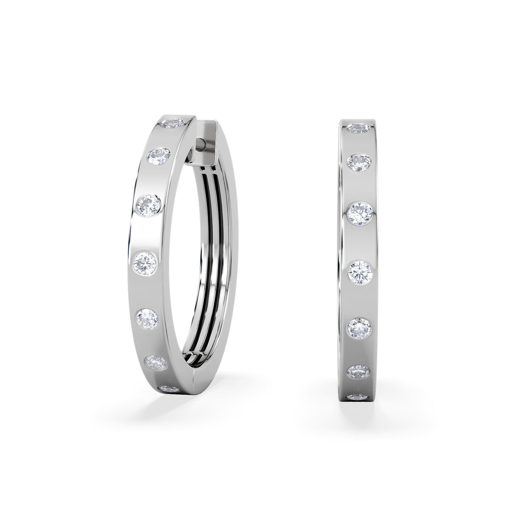 Élan 0.15ct Lab Diamond Hoop Earrings in Sterling Silver