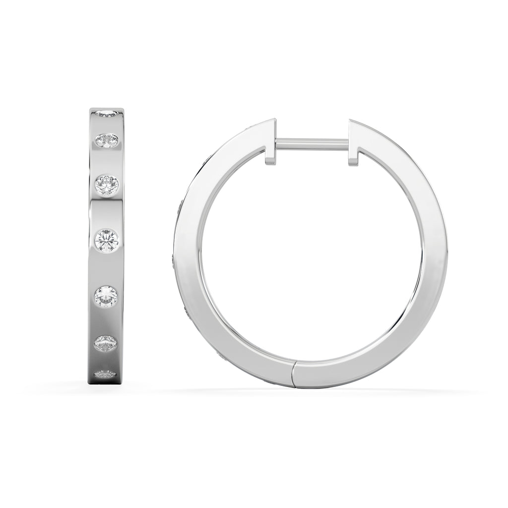 Élan 0.15ct Lab Diamond Hoop Earrings in Sterling Silver