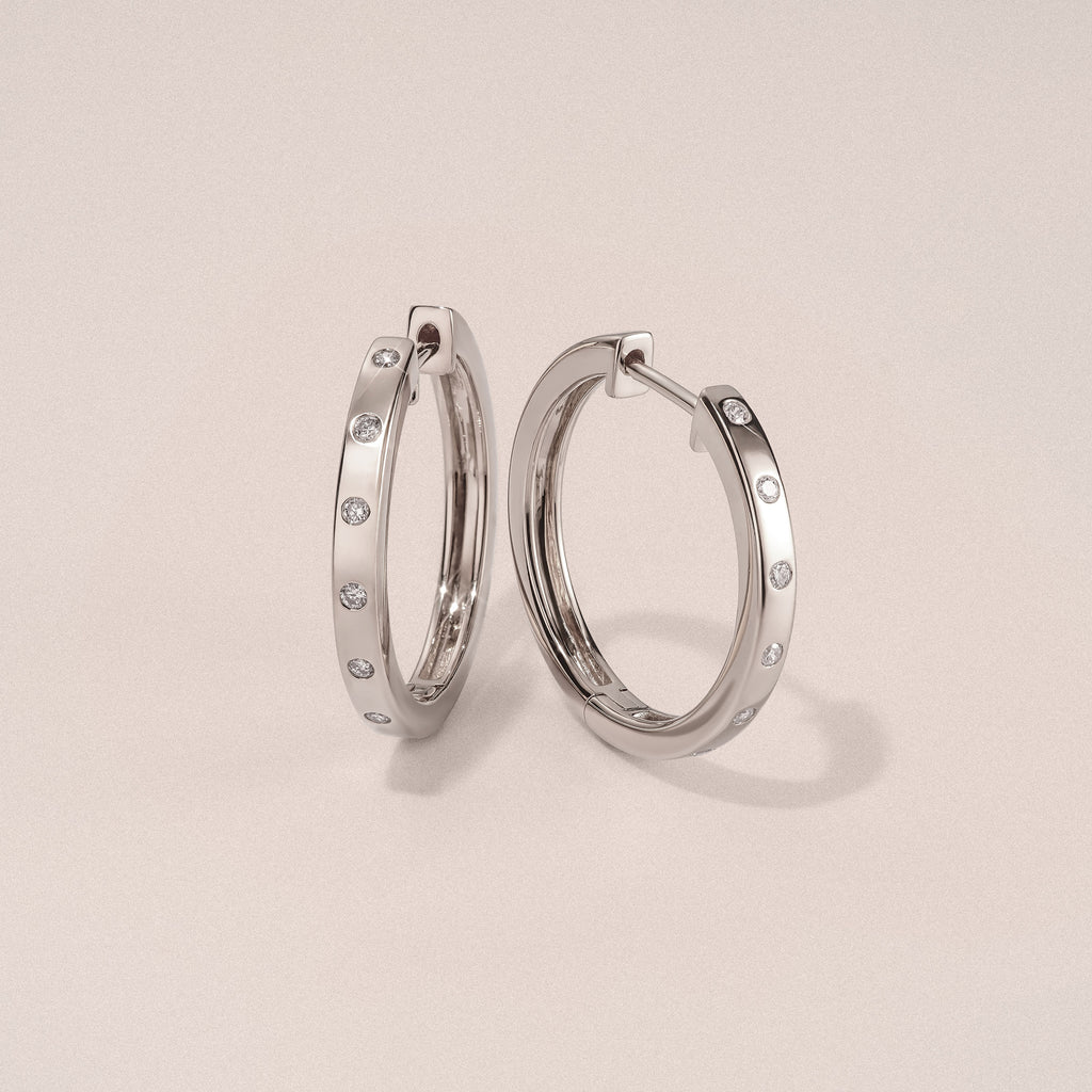 Élan 0.15ct Lab Diamond Hoop Earrings in Sterling Silver