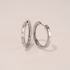 Élan 0.15ct Lab Diamond Hoop Earrings in Sterling Silver