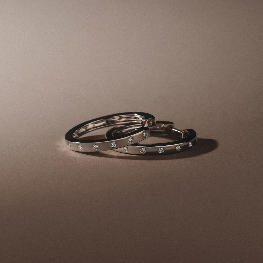Élan 0.15ct Lab Diamond Hoop Earrings in Sterling Silver