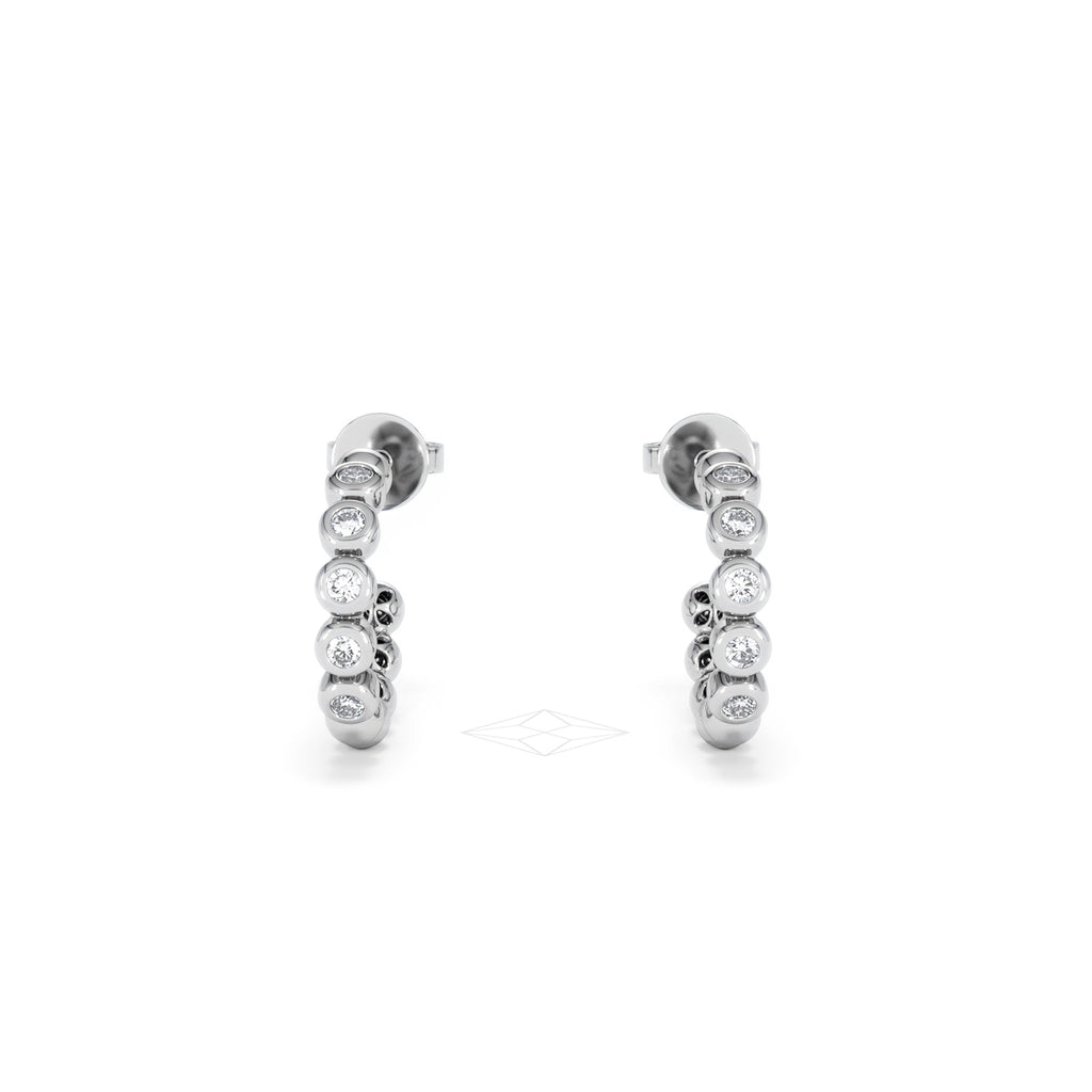 Solis 0.25ct Round Cut Lab Diamond Huggie Earrings in Sterling Silver