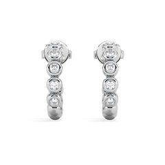 Solis 0.25ct Round Cut Lab Diamond Huggie Earrings in Sterling Silver